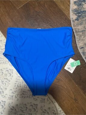 Classic High-Waist Swim Bottoms in Bright Blue